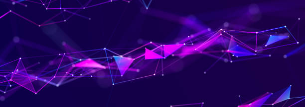 istock Abstract illustration with connected dots and lines. Digital network background. The concept of science, technology. 3D 1983267590