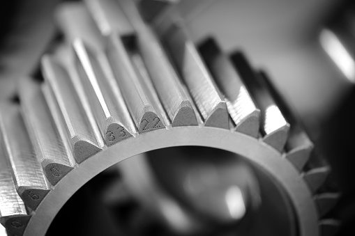 Machine Gears,  gear wheels close-up, industry concept background