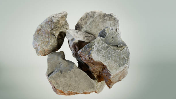 istock abstract background with levitating stones rocks cobblestone, asteroid meteorite rock float, stone fragments, 3d render 1983343908