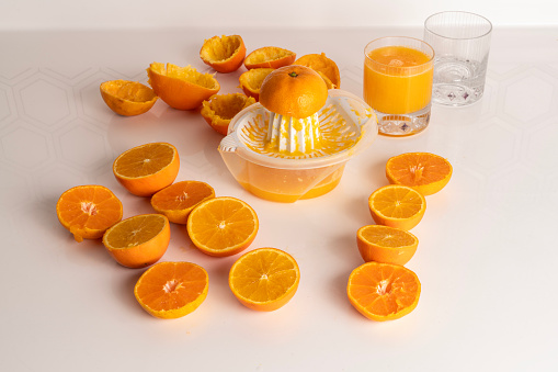 Spiral peeled orange