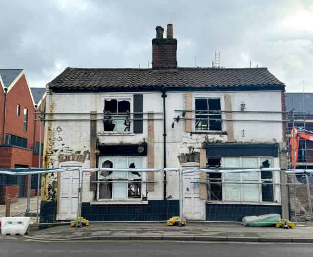 istock Derelict house being demolished 1983458637