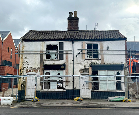 Old house being demolished to make room for new apartments in Norwich