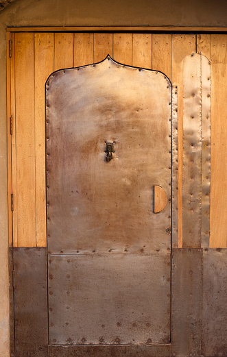 Oaxaca, Mexico: Old Metal Door, Hand of Fatima Door Knocker