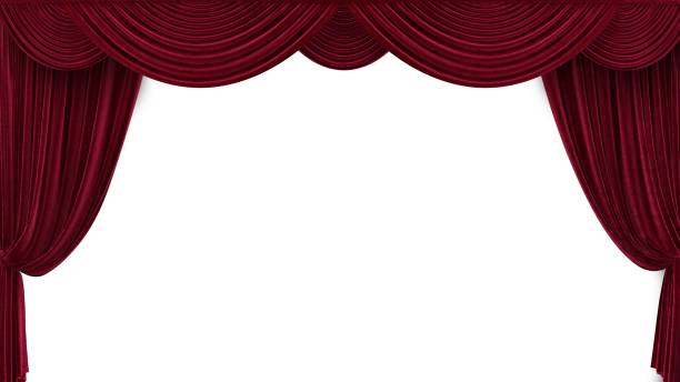 istock 3d render Velvet red theater curtains with alpha channel 1983573403