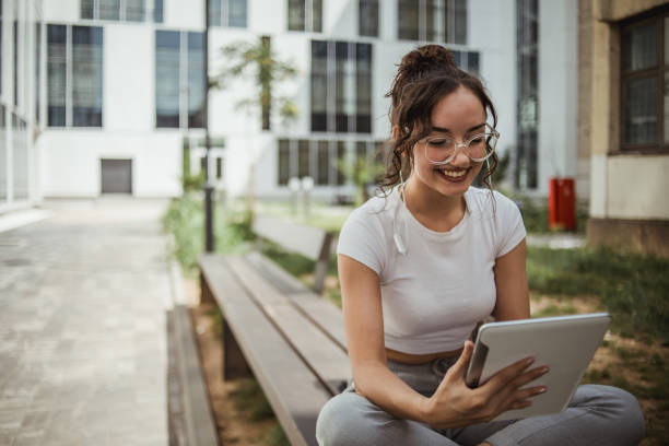 istock A female student in front of the university building 1983638242