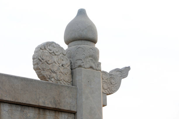 Beijing - April 9, 2021: stone architecture landscape in Ditan Park.