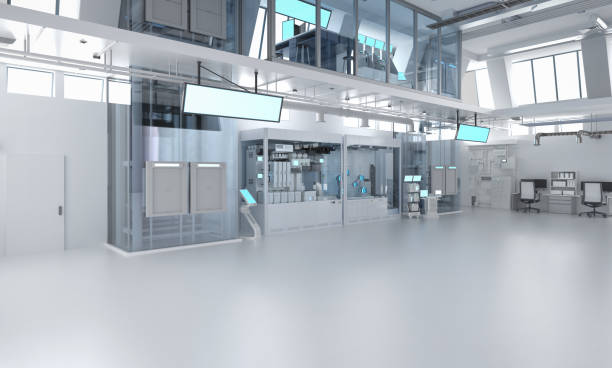 istock Laboratory interior or manufacturing factory with space 1983715511