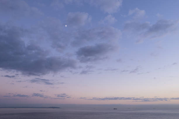Sunset over the sea seen from above Jogashima