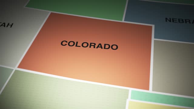 USA map turn on state of Colorado