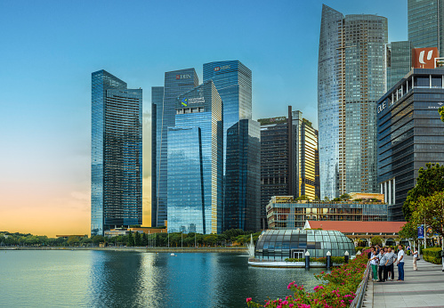Singapore, Singapore, 26 January 2024: contemporary urban landscape of Singapore cityscape. financial district city progressive and prosperous nature, reflecting its status as global business hub