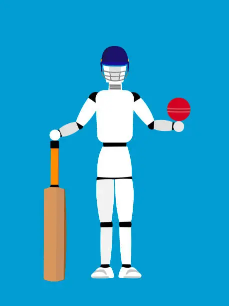 Vector illustration of AI in cricket