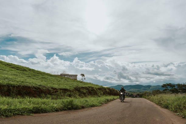 Motorcyclist on the road