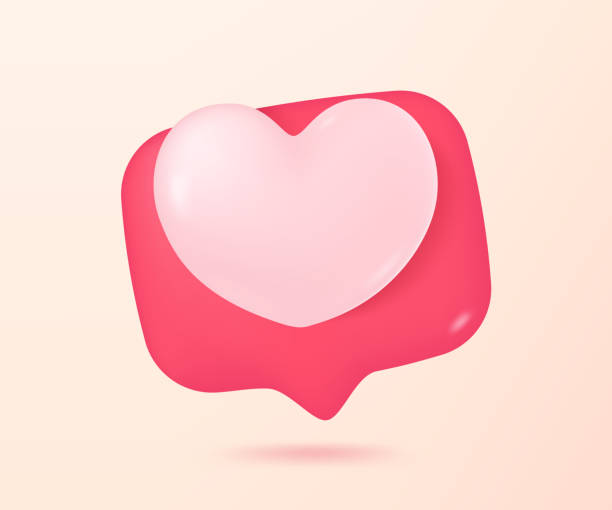 istock bright heart on speech text box The concept of delivering love to couples. 3D vector illustration 1984246510