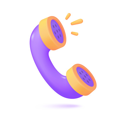 simple minimalist 3d phone Customer support hotline The concept of a call center providing assistance