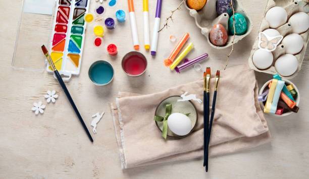 istock DIY Easter egg painting. Holidays and creativity. Tradition concept 1984248198