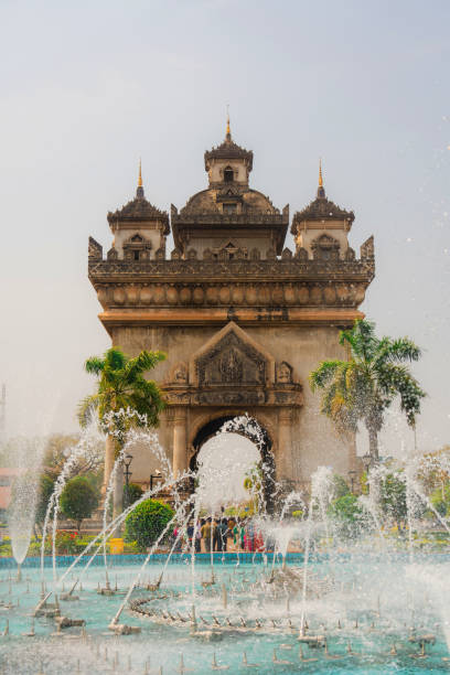 Serene view of Victory Gate in Vientiane, Laos