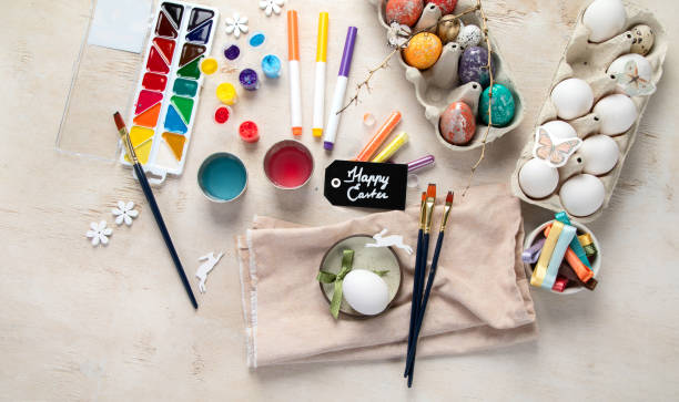 istock DIY Easter egg painting. Holidays and creativity. Tradition concept 1984258677
