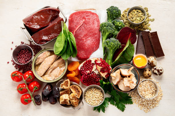 istock Food containing natural iron. Healthy eating 1984278879