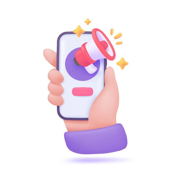 istock 3D megaphone flying from a mobile phone with gold coins online marketing ideas Advertisements to promote sales. 3D Vector Illustration. 1984281166