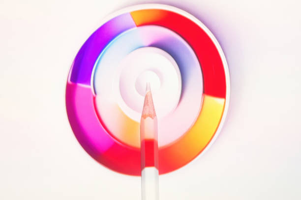 Abstract color lights on a pencils.