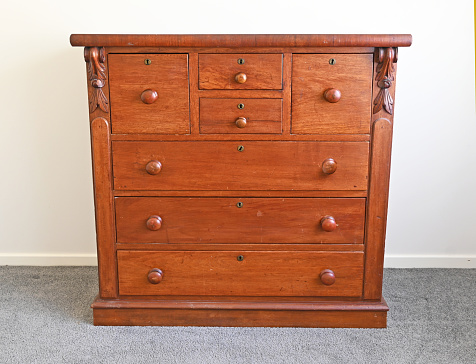 Old wooden cedar chest of drawers