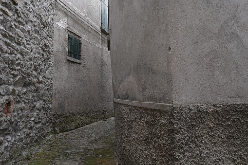 An alley in the historic center of Barna. Lake Como, Italy