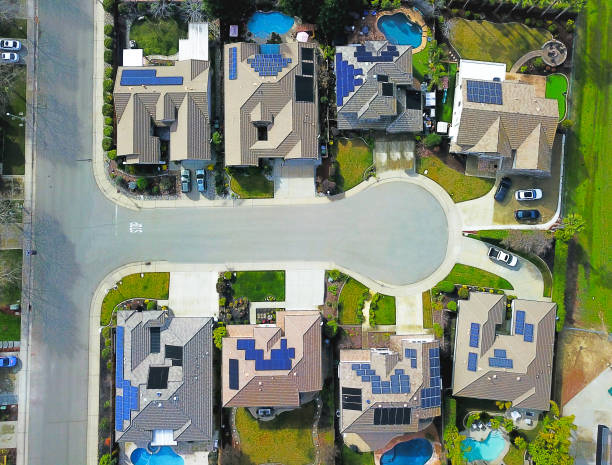 Solar panels on the houses roof. (3d render)