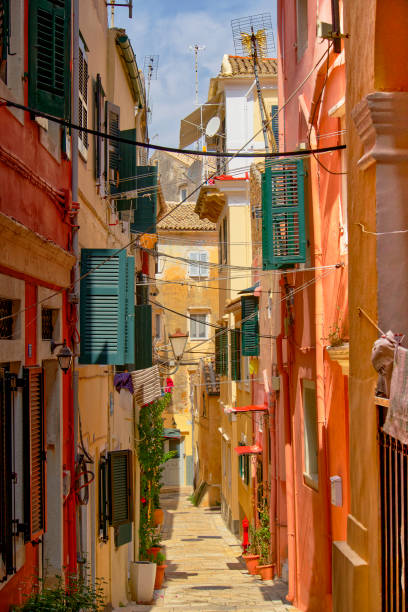 typical alley in Corfu Town