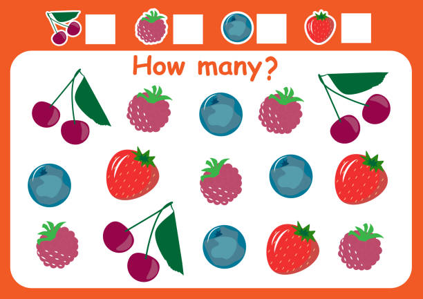 How many are there fruits and berry. Counting game for kids. Math counting worksheet for preschoolers. How many are there fruits and berry. Counting game for kids. Math counting worksheet for preschoolers. chandler strawberry stock illustrations