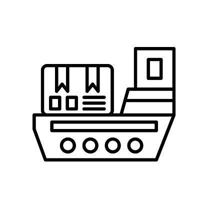 Cargo Ship icon vector image. Can be used for Delivery and Logistics.