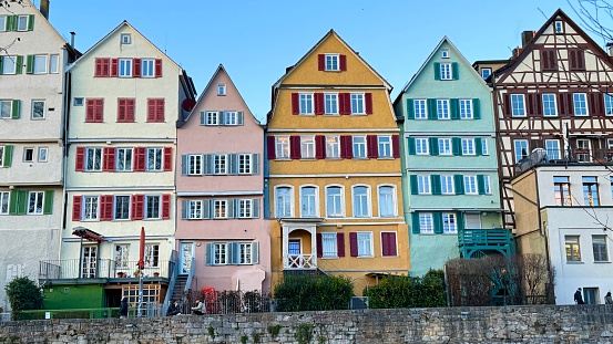 Tübingen, typical houses at the Neckar river
