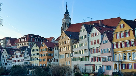 Tübingen, typical houses at the Neckar river