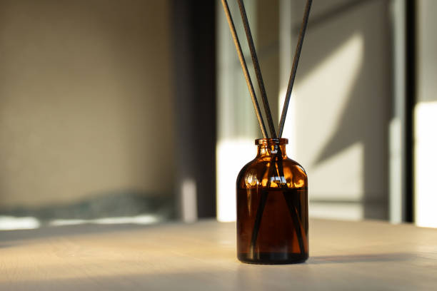 istock Aroma diffuser in the interior in the bedroom, essential oil bottle, spa atmosphere, relaxing fragrance 1984502314