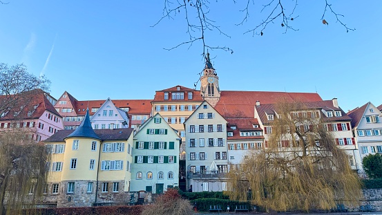 historic buildings at the famous old town of Freiburg im Breisgau