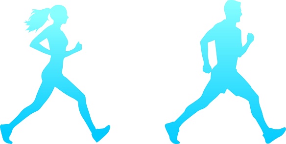 Vector Silhouettes of Walking and Running Men and Women (Summer Theme)