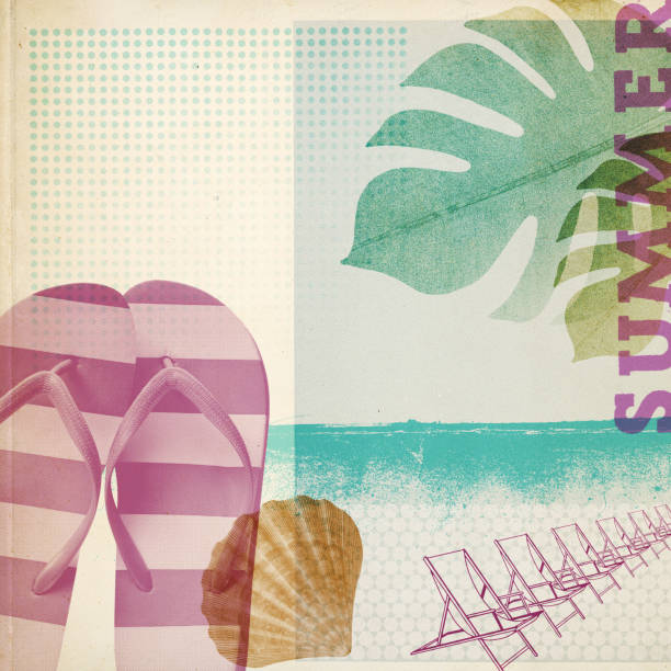 istock Summer vacations at the beach creative vintage collage 1984565318