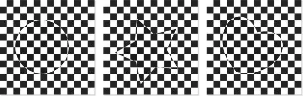 Vector illustration of Set of backgrounds of black and white mosaic and 3d-figures. Templates for banner, cover, poster, postcard. Abstract patterns in black and white checkered . Optical 3D art.