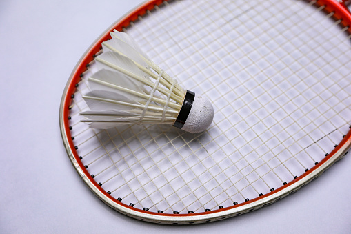 badminton on the racket