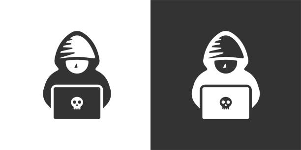 illustrations, cliparts, dessins animés et icônes de icône de hacker. icône solide qui peut être appliquée n’importe où, style simple, parfait au pixel près et moderne. - waterbug