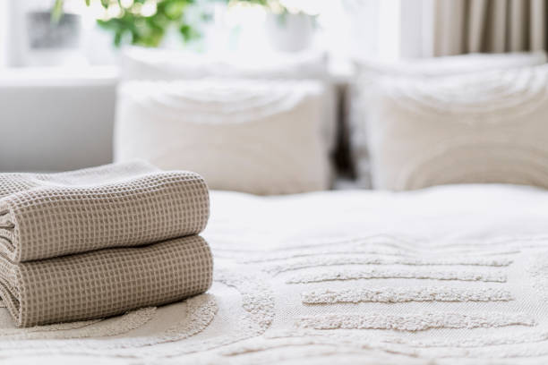 istock Selective focus on textile after laundry in modern hotel room 1984724085