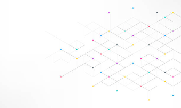 Abstract vector background with simple geometric figures and dots Abstract vector background with simple geometric figures and dots. connect the dots stock illustrations