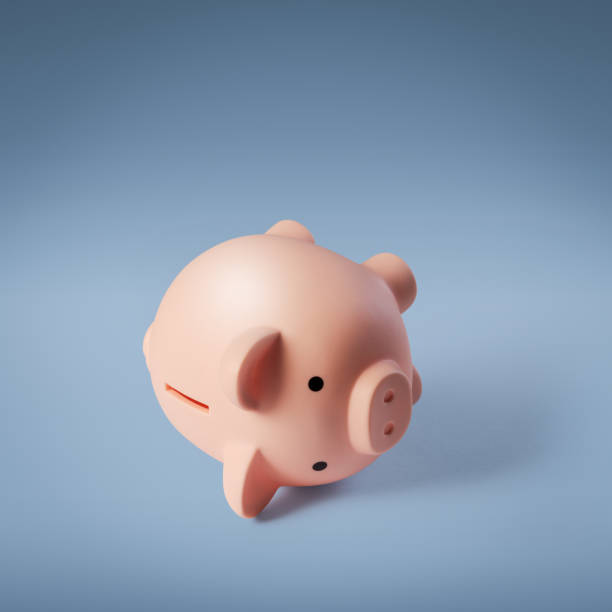 istock Upside down piggy bank isolated 1984770012