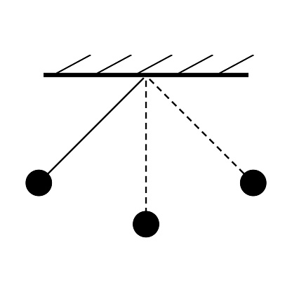 Vector illustration of simple pendulum for physics question.