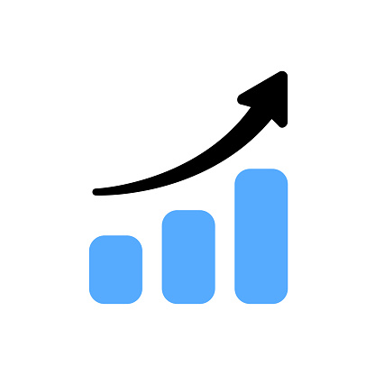 Graph moving upwords icon