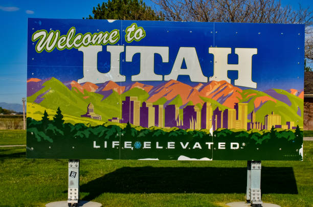 USA, UTAH - MAY 03, 2018: - information sign \