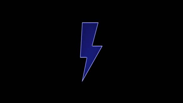 istock Glowing neon blue line Smartphone charging on wireless charger icon isolated on black background. Glowing blue neon lightning bolt icons Energy neon. 1984827756