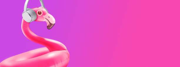 istock Cute inflatable pink flamingo toy 1984843469