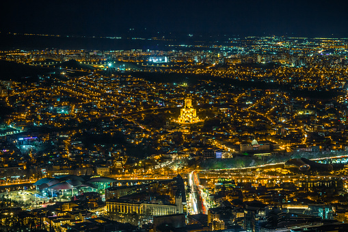 Night shot of Tbilisi City