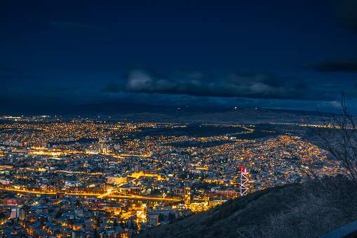 Night shot of Tbilisi City. GEORGIA