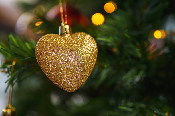 Decorational Ornaments on a fake plastic tree.